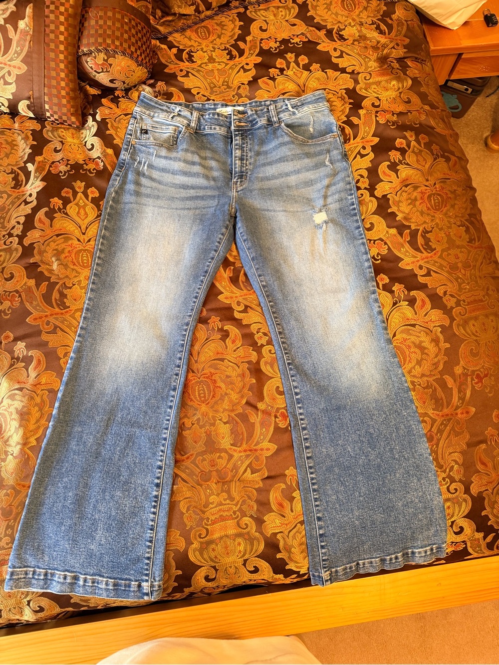 KanCan Light Blue Flare Jeans with Subtle Distressing